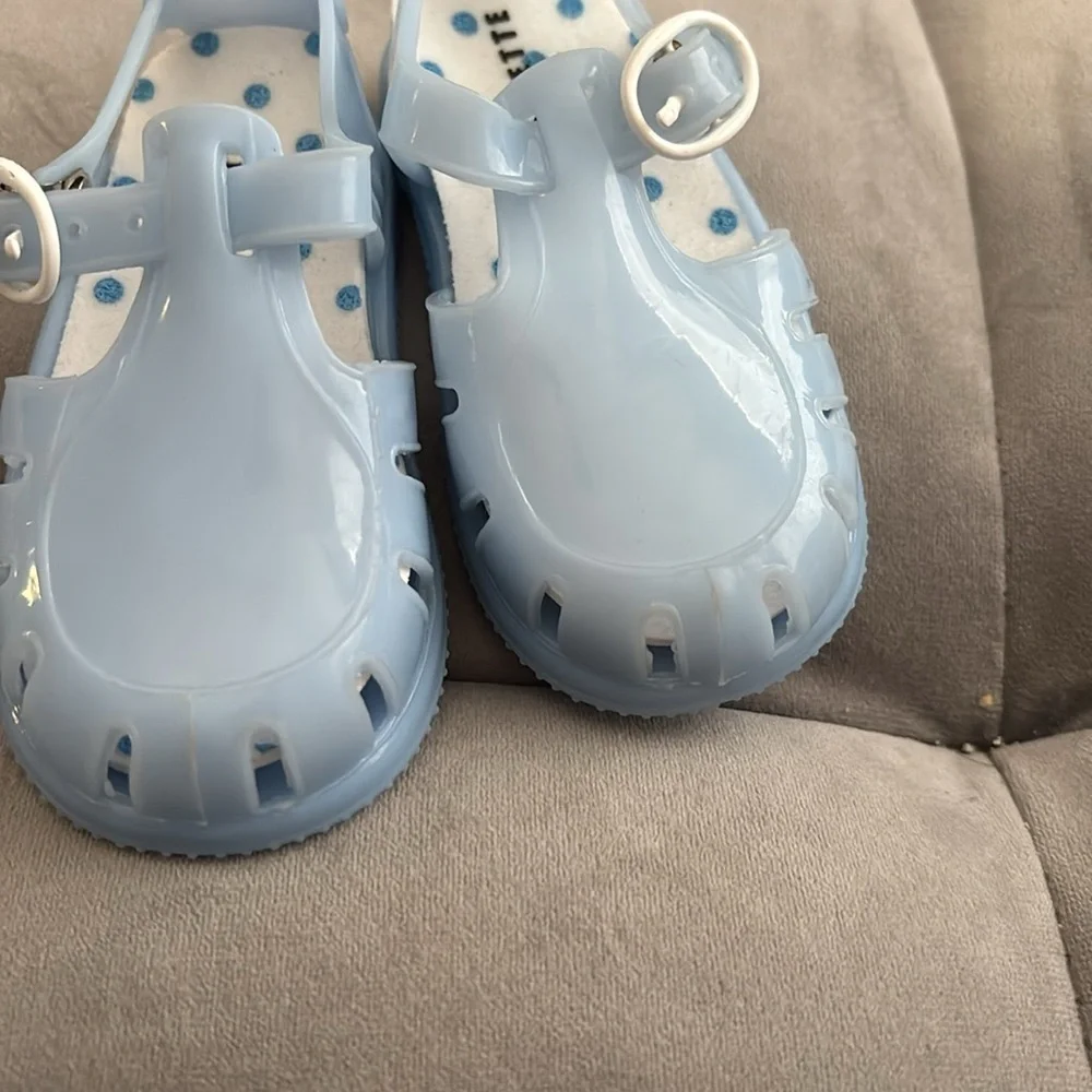 Trumpette Light Blue Toddler Jelly Shoes size 4